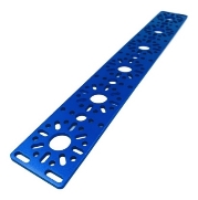 A blue metal strip with holes

Description automatically generated