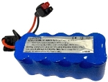 A blue battery with black wires

Description automatically generated