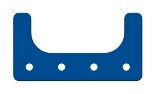 A blue plastic object with white dots

Description automatically generated