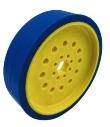 A blue and yellow wheel

Description automatically generated