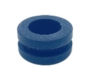A blue round object with a hole

Description automatically generated