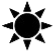 A black and white image of a sunDescription automatically generated