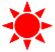 A red sun with pointed starsDescription automatically generated with medium confidence
