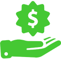 A green hand with a dollar signDescription automatically generated
