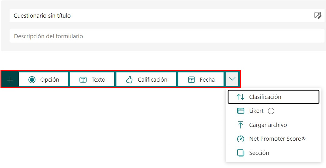 creación de un formulario o un cuestionario